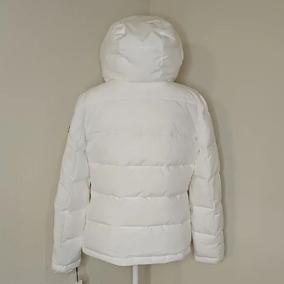 Calvin Klein White Puffer Coat Jacket with Hood - Picture 5 of 16